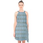 Halter Collar Waist Tie Chiffon Dress