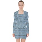  V-neck Bodycon Long Sleeve Dress