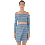  Off Shoulder Top with Skirt Set
