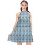  Halter Neckline Chiffon Dress 