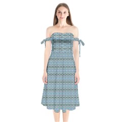 Shoulder Tie Bardot Midi Dress 