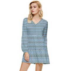 Tiered Long Sleeve Mini Dress 