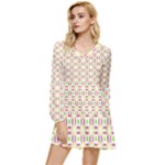 Statement Sock (2) Tiered Long Sleeve Mini Dress
