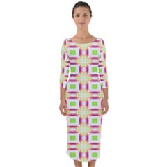 Quarter Sleeve Midi Bodycon Dress 