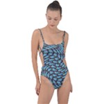 Peacock Tie Strap One Piece Swimsuit