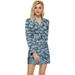 Peacock Long Sleeve Satin Robe