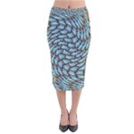 Peacock Velvet Midi Pencil Skirt