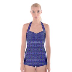 Holoplaid Boyleg Halter Swimsuit  from ArtsNow.com