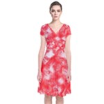 Redderite Short Sleeve Front Wrap Dress