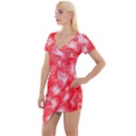 Redderite Short Sleeve Asymmetric Mini Dress