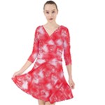 Redderite Quarter Sleeve Front Wrap Dress