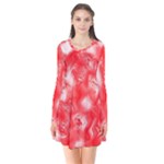 Redderite Long Sleeve V-neck Flare Dress