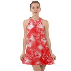 Halter Tie Back Chiffon Dress 