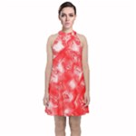 Redderite Velvet Halter Neckline Dress 