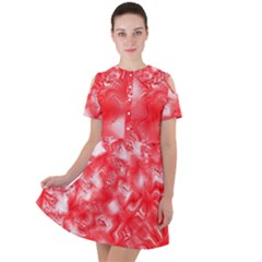 Short Sleeve Shoulder Cut Out Dress  