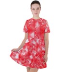 Redderite Short Sleeve Shoulder Cut Out Dress 