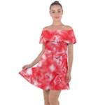 Redderite Off Shoulder Velour Dress