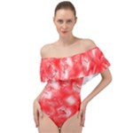Redderite Off Shoulder Velour Bodysuit 