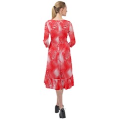 Ruffle End Midi Chiffon Dress 