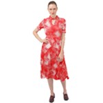 Redderite Keyhole Neckline Chiffon Dress