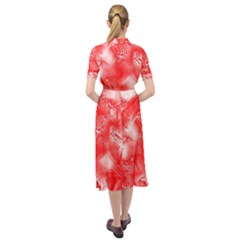 Keyhole Neckline Chiffon Dress 