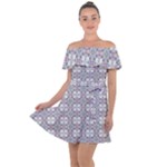 Wool Off Shoulder Velour Dress