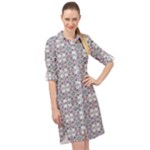Wool Long Sleeve Mini Shirt Dress