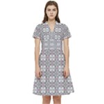 Wool Short Sleeve Waist Detail Dress
