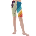 Abstract Colorful Pattern Kids  Mid Length Swim Shorts