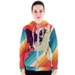 Abstract Colorful Pattern Women s Zipper Hoodie