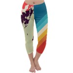 Abstract Colorful Pattern Capri Winter Leggings 