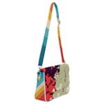 Abstract Colorful Pattern Shoulder Bag with Back Zipper