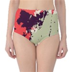 Abstract Colorful Pattern Classic High-Waist Bikini Bottoms