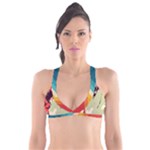 Abstract Colorful Pattern Plunge Bikini Top