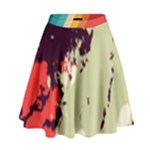 Abstract Colorful Pattern High Waist Skirt