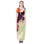 Abstract Colorful Pattern Short Sleeve Maxi Dress