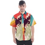 Abstract Colorful Pattern Men s Short Sleeve Shirt