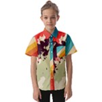 Abstract Colorful Pattern Kids  Short Sleeve Shirt