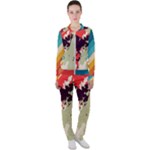 Abstract Colorful Pattern Casual Jacket and Pants Set