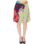 Abstract Colorful Pattern Velvet High Waist Skirt