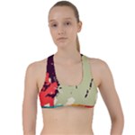 Abstract Colorful Pattern Criss Cross Racerback Sports Bra