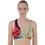 Abstract Colorful Pattern Back Weave Sports Bra