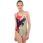 Abstract Colorful Pattern Classic One Shoulder Swimsuit