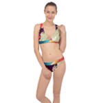 Abstract Colorful Pattern Classic Banded Bikini Set 