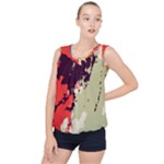 Abstract Colorful Pattern Bubble Hem Chiffon Tank Top