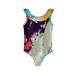 Abstract Colorful Pattern Kids  Frill Swimsuit