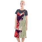 Abstract Colorful Pattern Camis Fishtail Dress