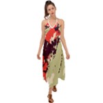 Abstract Colorful Pattern Halter Tie Back Dress 