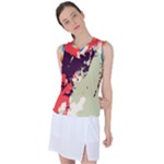 Abstract Colorful Pattern Women s Sleeveless Sports Top