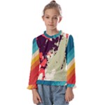 Abstract Colorful Pattern Kids  Frill Detail Tee